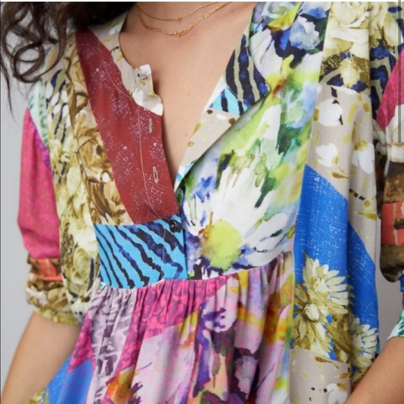 Anthropologie Conditions Apply Risa Floral Tunic Top - Picture 2 of 7